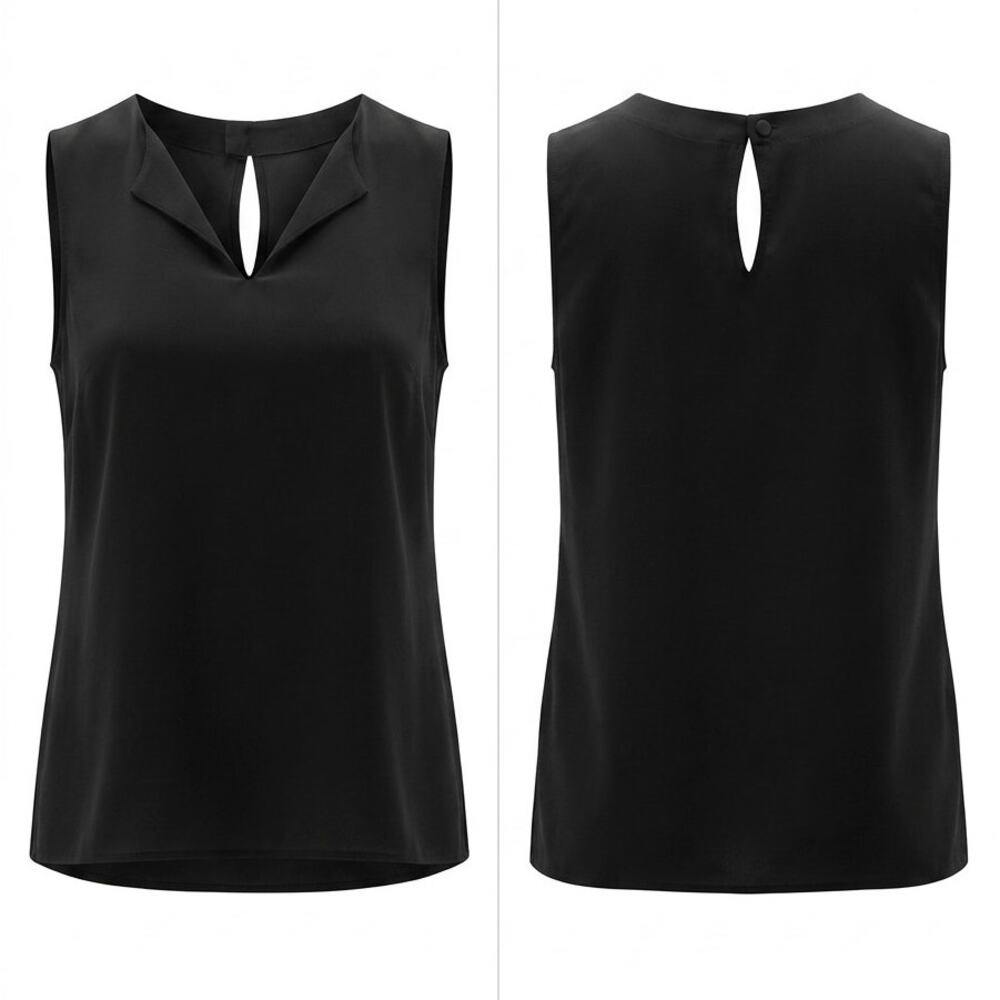 Elizabeth & Clarke The Cora 100% Silk Vegan Sleeveless Blouse Women Size M